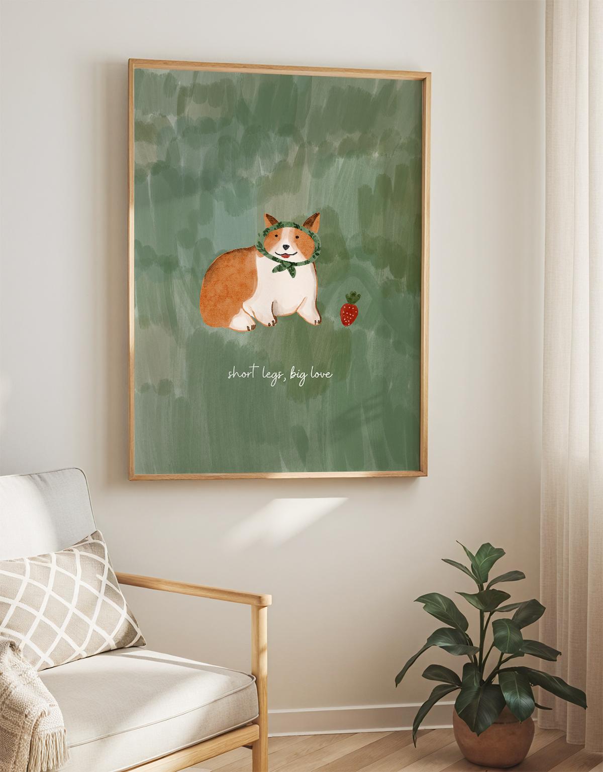 풀밭 친구들 코기 포스터 - Short Leg, Big Love