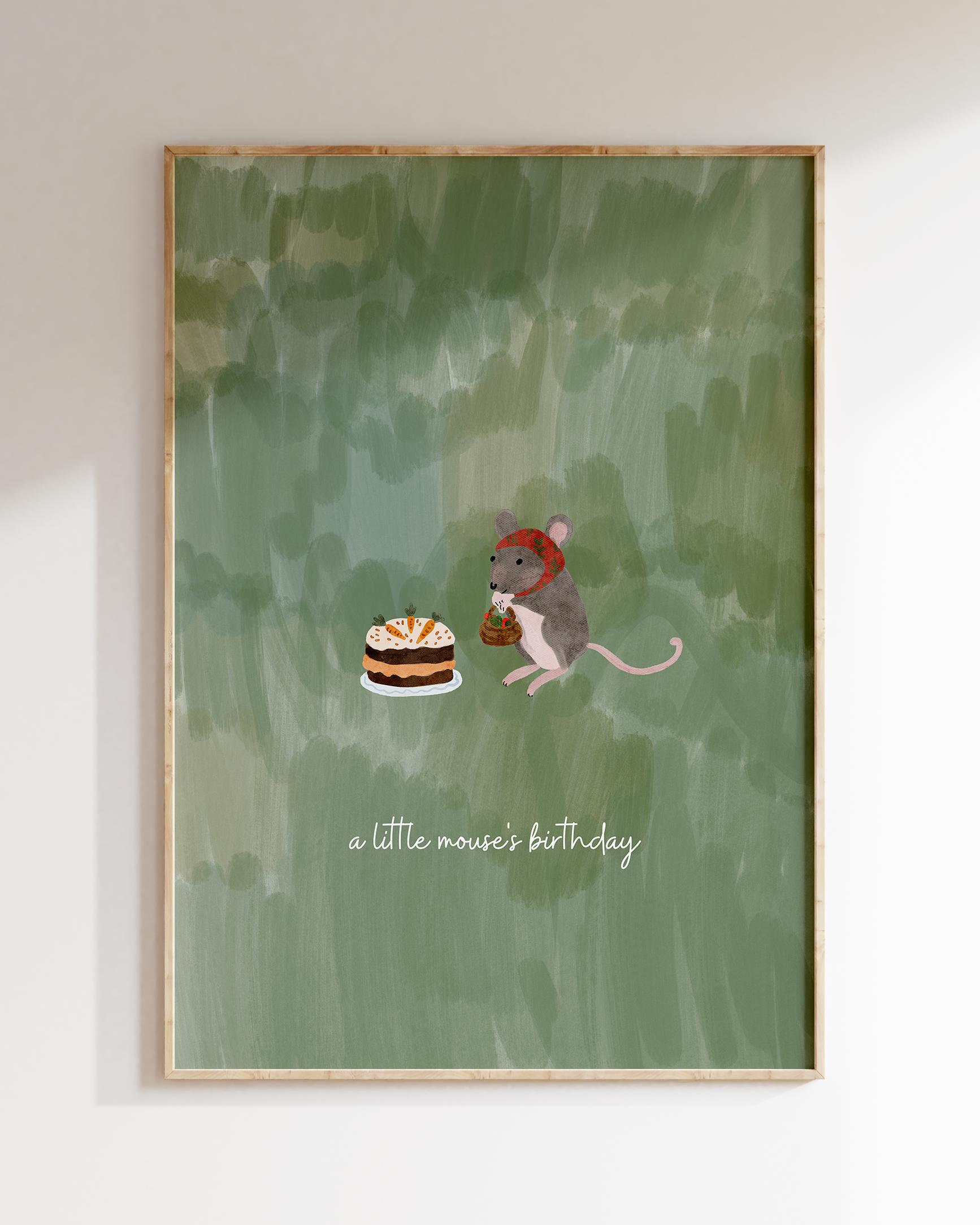 풀밭 친구들 작은 쥐의 생일 포스터 - a little mouse's birthday