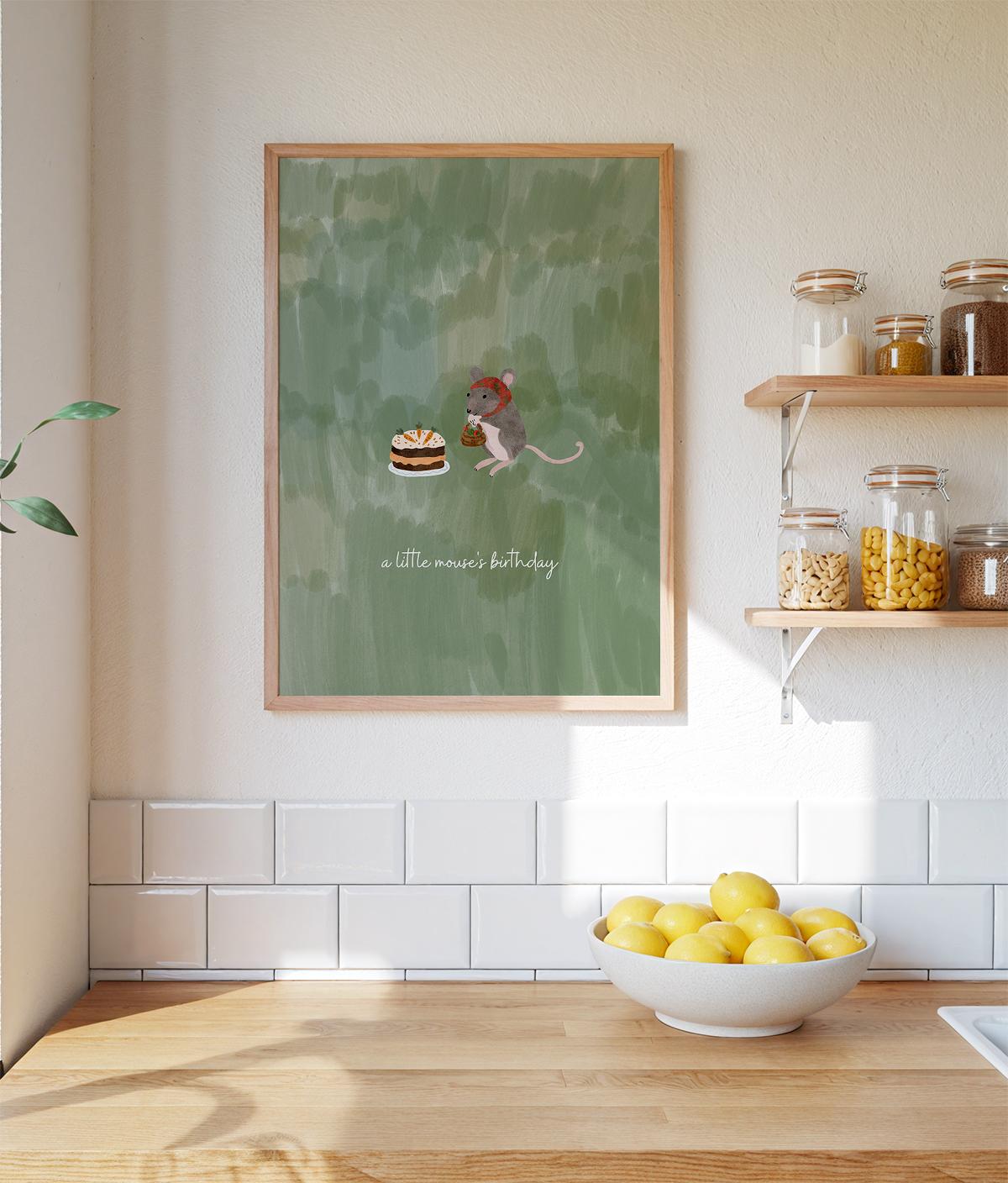 풀밭 친구들 작은 쥐의 생일 포스터 - a little mouse's birthday