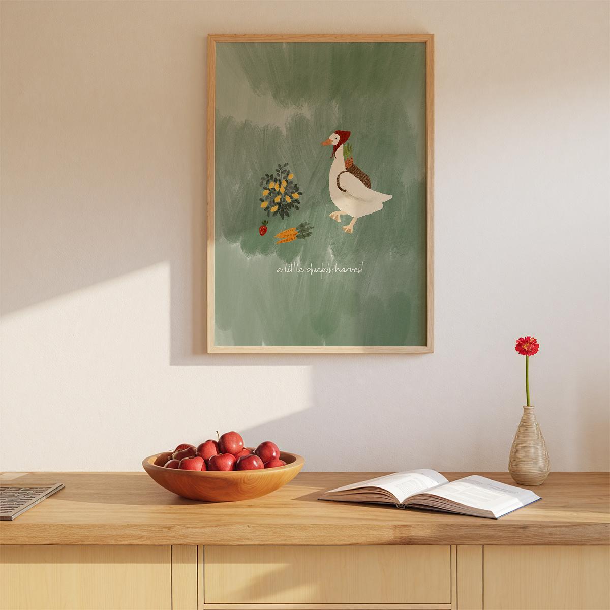 풀밭 친구들 오리의 수확시간 포스터 - a little ducki's harvest