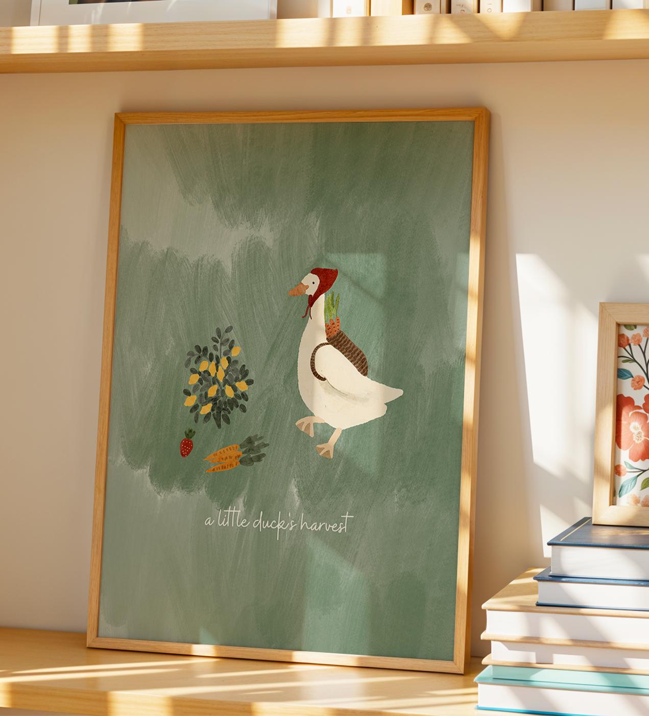 풀밭 친구들 오리의 수확시간 포스터 - a little ducki's harvest