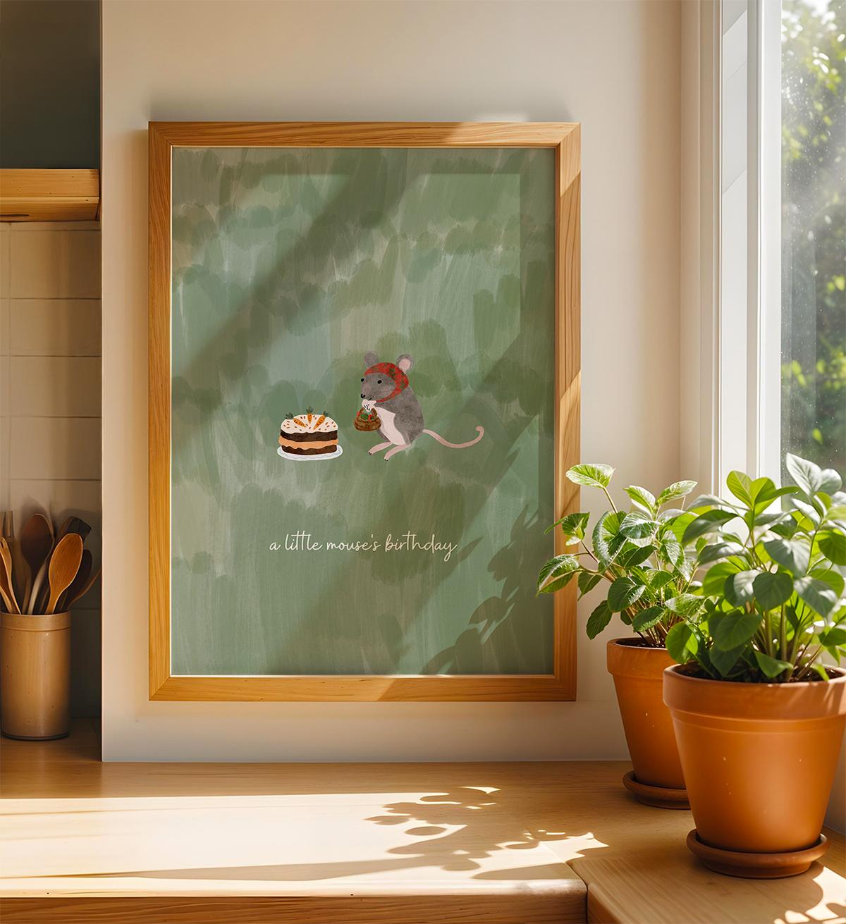 풀밭 친구들 작은 쥐의 생일 포스터 - a little mouse's birthday